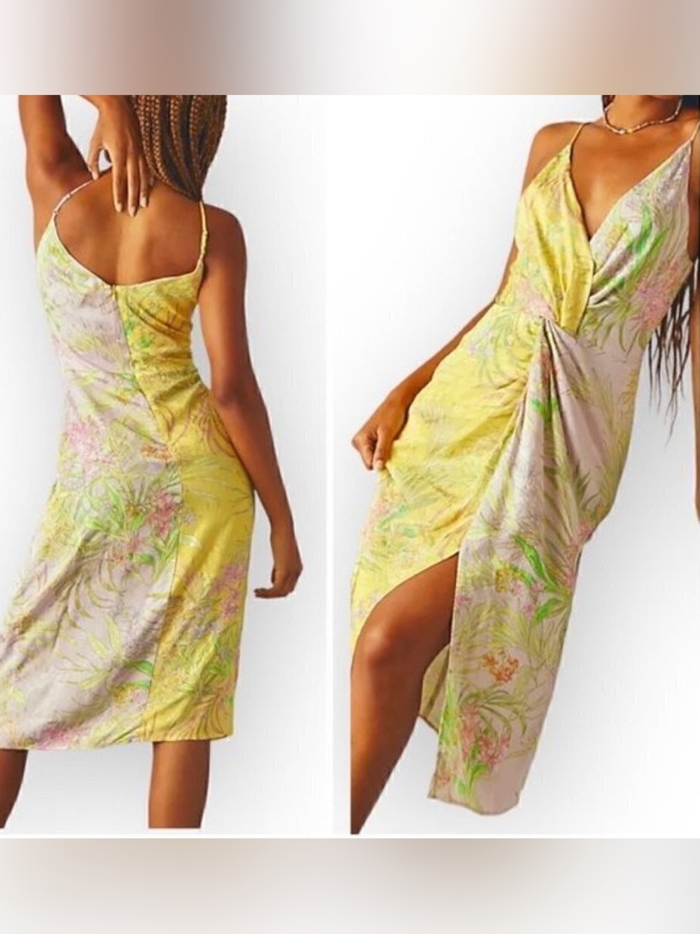 NWT! Delfi Collective/ Free People Frankie Plunge Neck Knotted Midi Dress